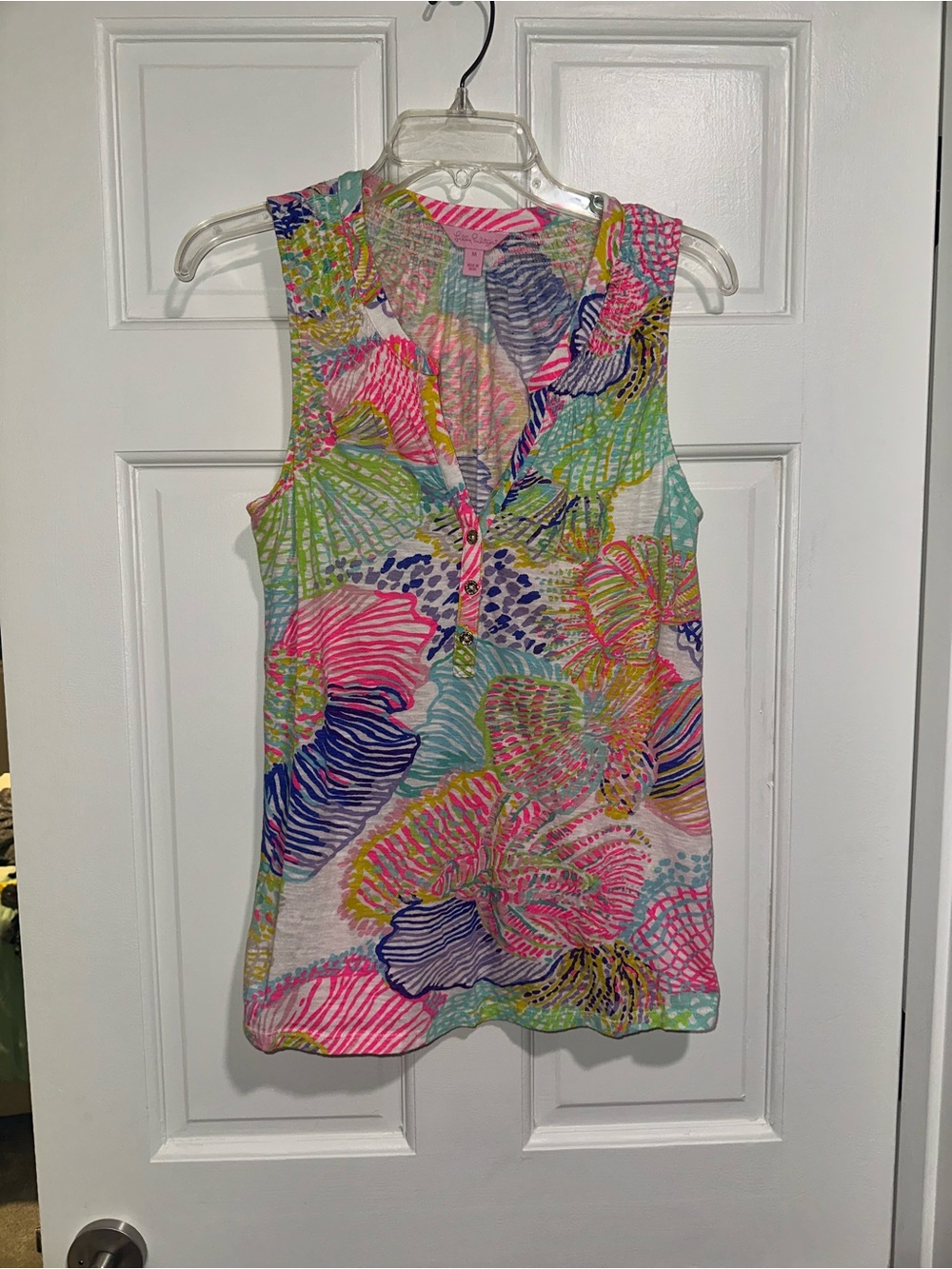 Lilly Pulitzer Multicolor Striped Shell-Print Sleeveless Top